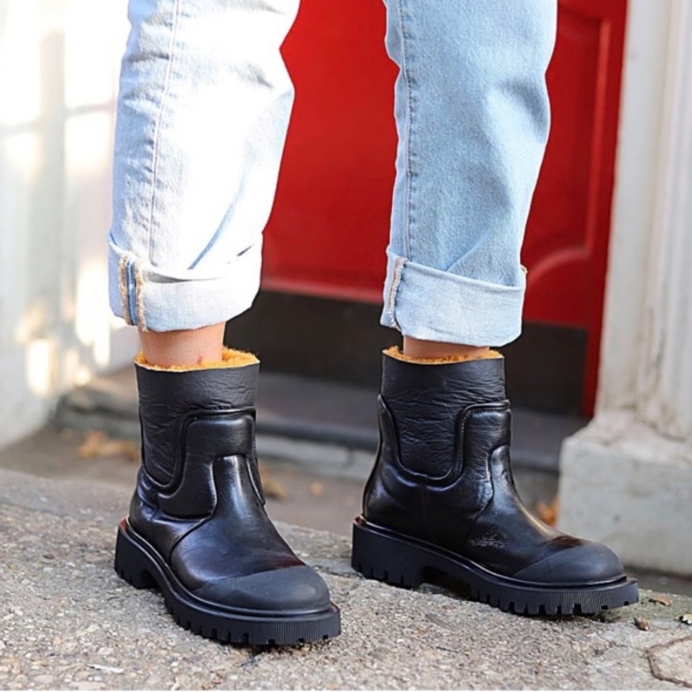 A.S 98 Theodore Fur black chelsea style boot